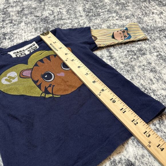 9/12 M Gwen Stefani Harajuku Lovers Top No Doubt Long Sleeve Shirt Tiger Blue - Picture 8 of 9